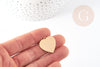 Pendentif coeur laiton doré 18K à poinçonner, pendentif d'amour création bijoux, 23mm, x1 G3790