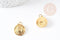 Pendentif coeur laiton doré 18K, pendentif d'amour création bijoux, 20mm , x2 G5530