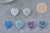 Colgante corazón millefiori de cristal de Murano 27 mm, x1 (G7143)