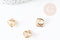 Pendentif coeur or cristal zircon 14.5mm,, pendentif coeur doré,pendentif cristal, x5 G6383