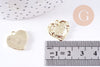 Pendentif coeur texturé zamac doré 17.5mm, x5 (G10698)