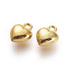 Pendentif coeur zamac doré 11.5mm,x 10 (G3608)
