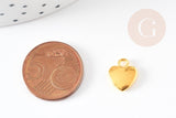 Pendentif coeur zamac doré 12mm, sans nickel, x10 (G3768)