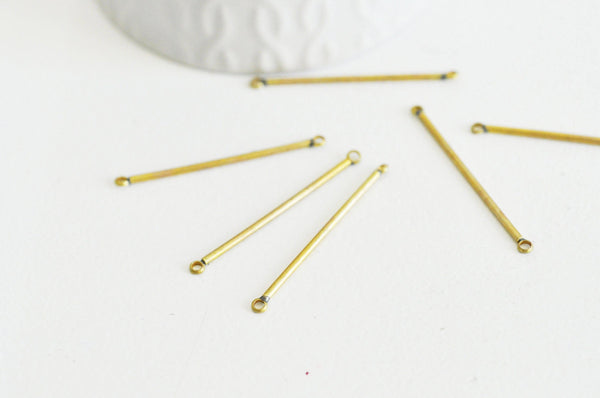 Pendentif connecteur barre ronde laiton brut sans nickel,barre laiton,pendentif barre,40mm, X10 (G4877)