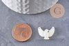 Pendentif connecteur colombe nacre blanche naturelle 18mm, x1 (G9928)