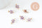 Pendentif connecteur fleur doré 24 carats zircon violet,pendentif doré cristal, 12.5mm, x1 (G4035)