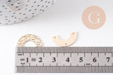 Pendentif connecteur forme U texturé laiton doré 24K 9.5mm, x2 (G10502)
