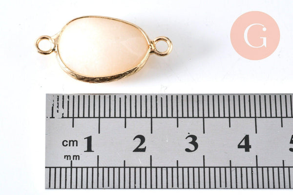 Pendentif connecteur jade blanc,creation bijou, Pendentif bijoux, pendentif pierre,jade blanc, pierre naturelle,jade naturel,27.5mm, x1 G2317