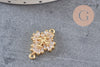 Pendentif connecteur laiton doré 18k cristal 20mm,sans nickel,cadeau anniversaire pendentif religieux, x1 (G6354)