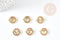 Pendentif connecteur lettre cristal coloré laiton doré 20mm, x1 (G4230)