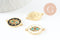 Pendentif connecteur oeil cristal zircon émail coloré,pendentif en laiton doré porte-bonheur contre mauvais oeil 20mm, x1 (G3575)
