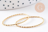 Pendentif connecteur ovale acier 304 inoxydable doré 18K texturé 31mm, x2 (G10408)