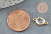 Pendentif connecteur ovale laiton doré Cristal transparent 15mm, x2 (G4095)