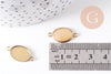 Pendentif connecteur ovale support cabochon 14x10mm acier 304 inoxydable IP, x2 (G10292)