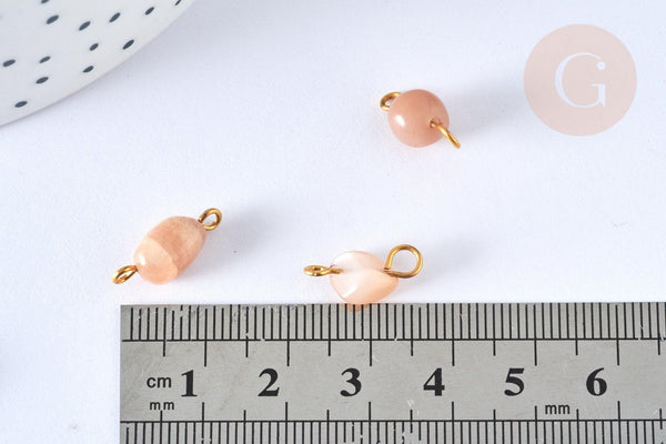 Pendentif connecteur pierre de lune naturelle nuggets 14-18 mm, pendentif bijoux pierre, x1 (G7164)