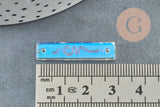 Pendentif connecteur rectangle verre transparent irisé,pendentif verre, 30mm, x2 (G4144)