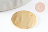 Pendentif connecteur rond acier 201 inoxydable doré 16mm, x1 (G10183)