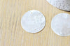 Pendentif connecteur rond nacre naturelle blanche 2 trous 40mm, x5 (G3771)