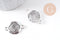 Pendentif connecteur rond zamac platine motif amérindien 26mm, x2 (G10417)