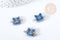 Pendentif connecteur tête de chat porcelaine bleu doré laiton platine 20mm, pendentif pour fabrication bijoux, x1 (G8496)