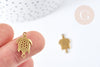 Pendentif connecteur tortue acier 201 doré inoxydable 19.5mm, x1 (G8619)