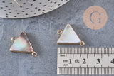 Pendentif connecteur triangle nacre noire naturelle doré 22mm, x1 (G5912)