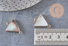 Pendentif connecteur triangle nacre noire naturelle doré 22mm, x1 (G5912)