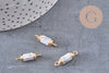 Pendentif connecteur tube howlite doré,tube howlite, howlite naturelle,20mm, x1 (G2818)