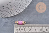 Pendentif connecteur tube jade naturel rose fer doré 20mm, x1 (G0934)