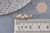 Pendentif connecteur tube jaspe dalmatien doré,tube jaspe,jaspe naturel,20mm, x1 (G1211)