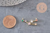Pendentif constellation laiton doré zircons, un pendentif celeste du signe horoscope du Taureau,26.5mm x1 (G4927)