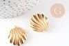Pendentif coquillage acier IP inoxydable doré 18K 26.5mm, x1 (G10806)