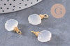 Pendentif coquillage agate naturelle blanche doré 14K 17.5mm, x1 (G10395)