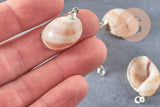 Pendentif coquillage argenté, coquillage naturel,création bijoux, coquillage bijou,coquillage argent, x1,26-38mm-G2311