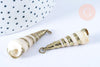 Pendentif coquillage blanc spirale doré 36-67mm, Pendentif coquillage pour création bijoux, x1 G7311