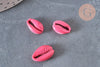 Pendentif coquillage cauri naturel rose 15mm, x5 (G1530)