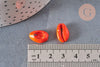 Pendentif coquillage cauri orange, coquillage naturel,cauri orange,coquillage bijou,15mm, x5 (G2902)