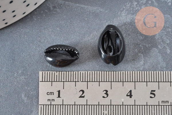 Pendentif coquillage cauris noirs,coquillage naturel,cauri noir,coquillage bijou,15mm, x5 (G0370)