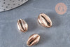 Pendentif coquillage cauris or rose,coquillage naturel,cauri doré,coquillage bijou,20mm, x5 (G0158)
