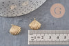 Pendentif coquillage laiton doré 14K 16.5mm, x2 (G1261)