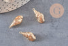 Pendentif coquillage laiton doré 18K 20.5mm, x2 (G6888)