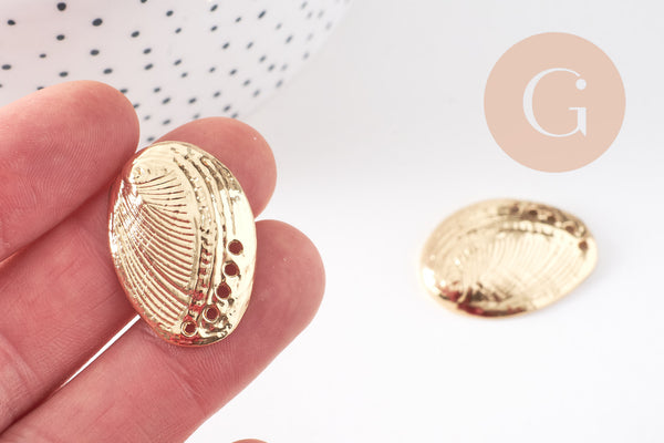 Pendentif coquillage métal doré pendentif coquillage,création bijoux,sans nickel, 30mm, x2 G2794