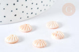 Pendentif coquillage nacre blanche naturelle 9,5-10mm , création bijou coquillage, x1 G7356