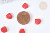 Pendentif coquillage nacre naturelle rouge 10,5mm , coquillage, x5 (G7571)