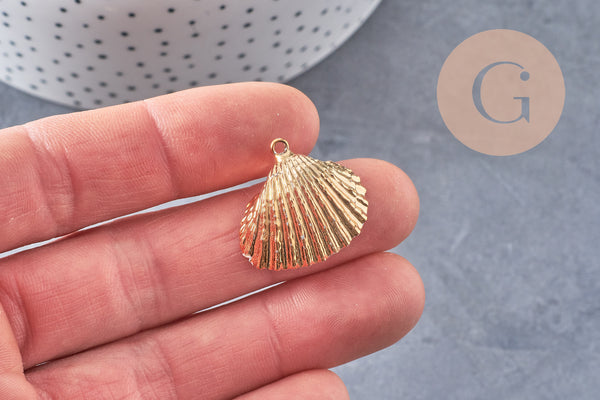 Pendentif coquillage naturel coque doré, fourniture créative, pendentif doré, création bijoux, coquillage bijou,coquillage or,21-25mm-G1342