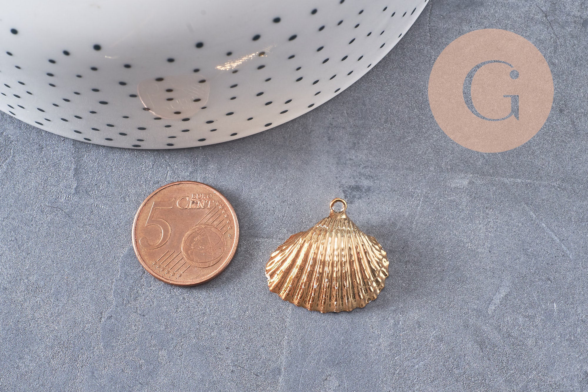 Pendentif coquillage naturel coque doré, fourniture créative, pendentif doré, création bijoux, coquillage bijou,coquillage or,21-25mm-G1342