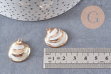 Pendentif coquillage naturel coque doré,pendentif doré, création bijoux, coquillage bijou,coquillage or,22-29mm, x 2,G3088