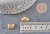 Pendentif coquillage naturel doré 18K 14.5mm x 2 (G0005)