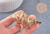 Pendentif coquillage naturel doré 57-78mm, pendentif doré pour création bijoux vacances x1 G1612
