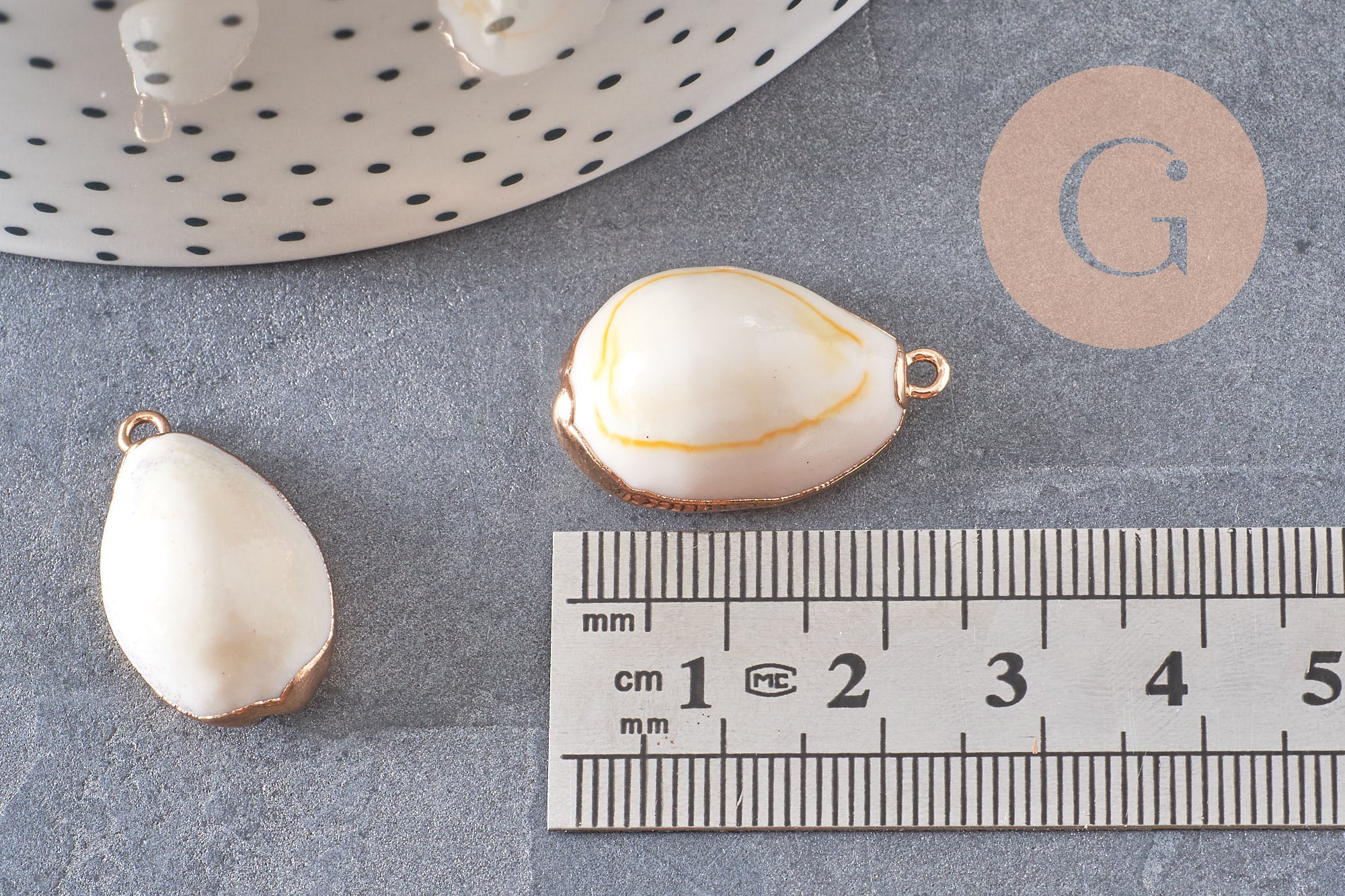 Pendentif coquillage naturel doré, pendentif doré, coquillage Conch bijou, coquillage naturel, 23mm, x1 G0890